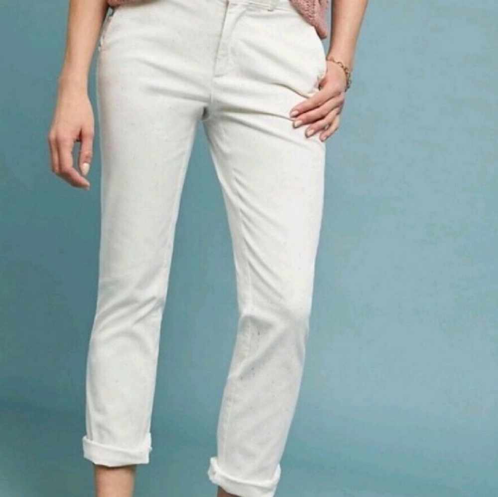 Anthropologie Chino Rainbow Funfetti Pants 24
